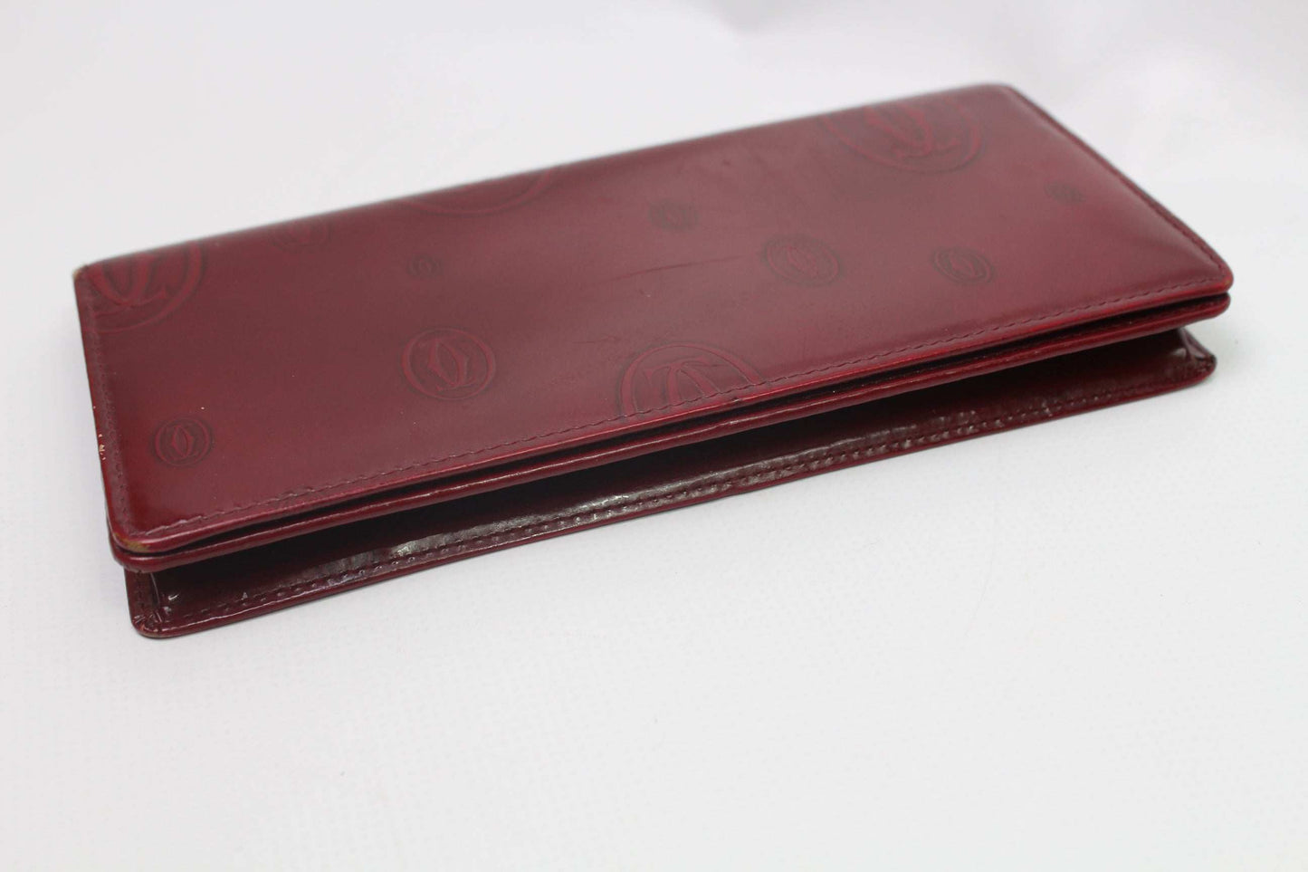 CARTIER Leather Longwallet Bordeaux | LAYZSSHOP | Cartier Vintage