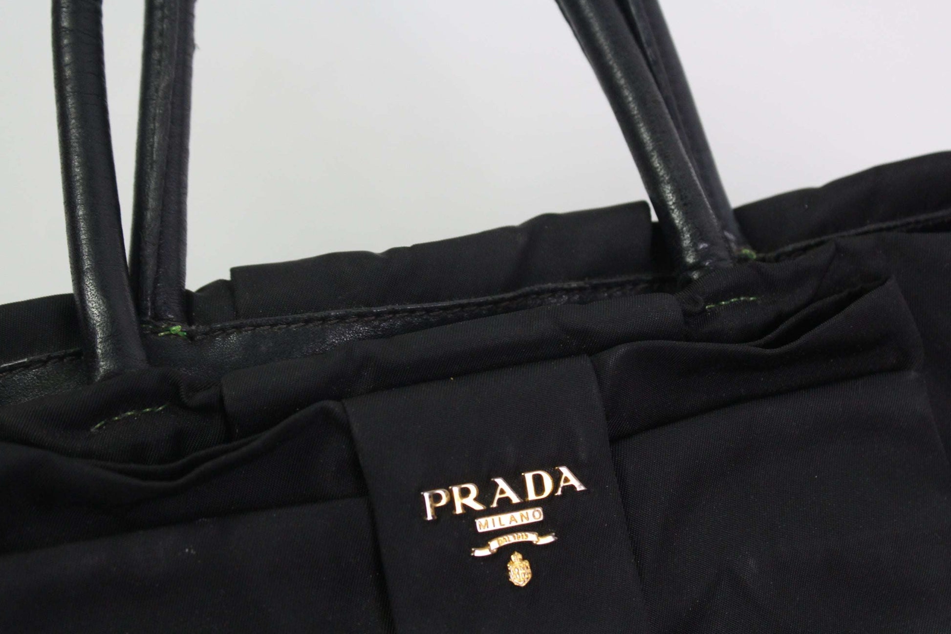 PRADA Shopper Black with Bow | LAYZSSHOP | Prada Vintage