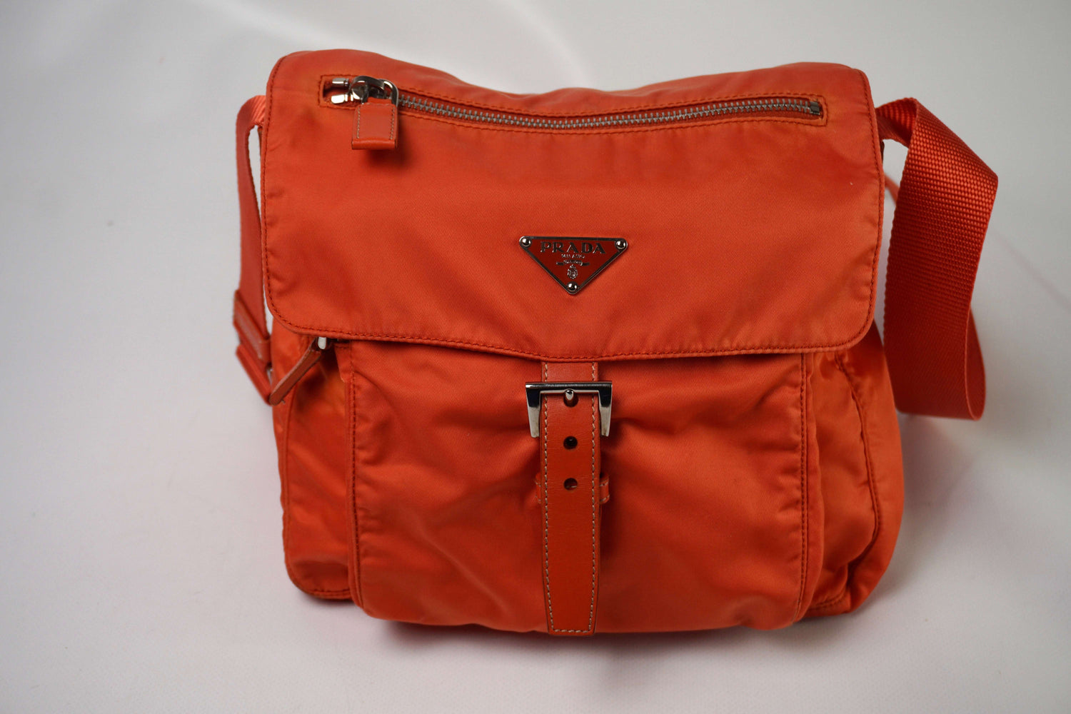 PRADA Messenger Bag One Strap Orange | LAYZSSHOP | Prada Vintage