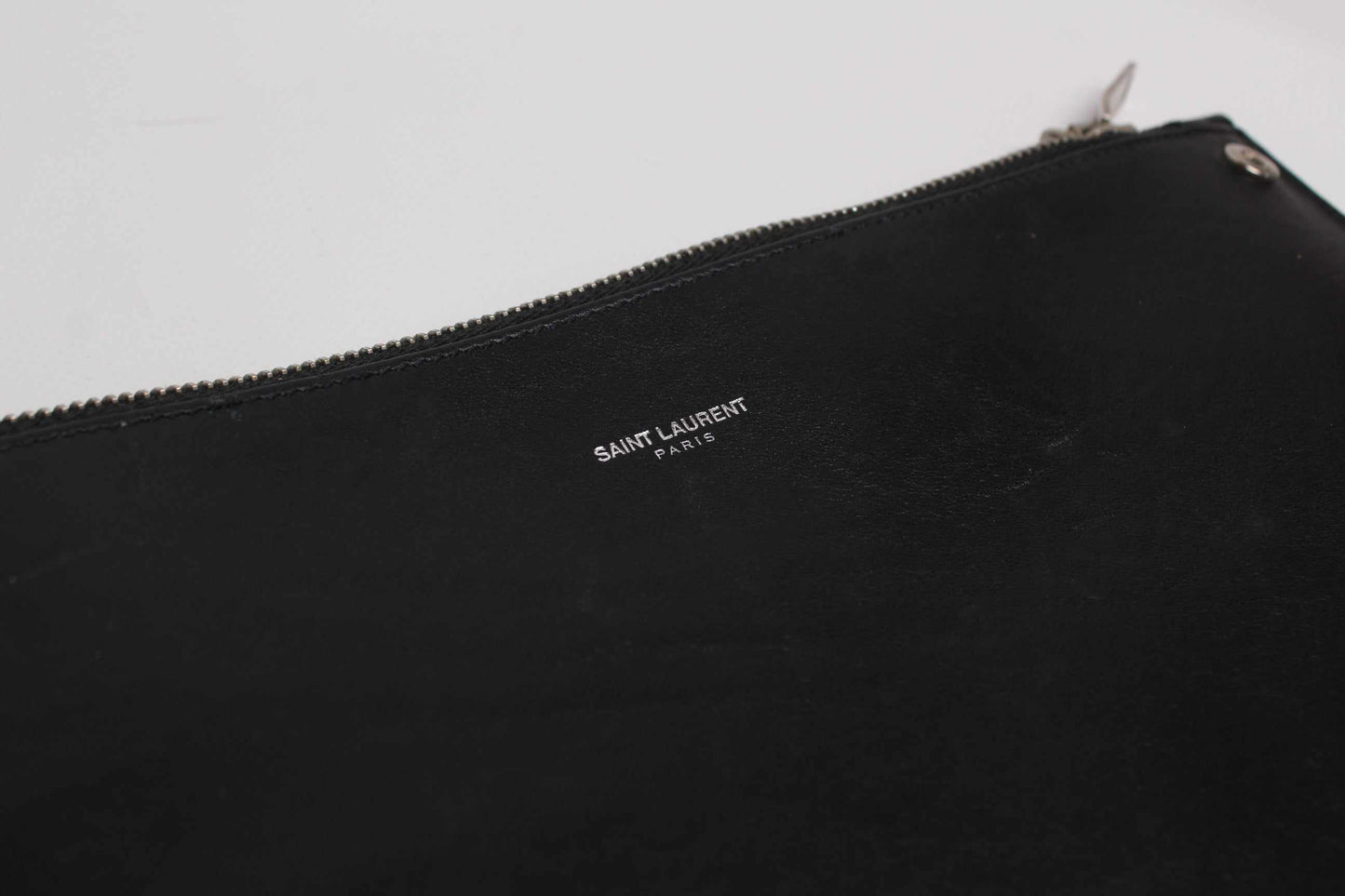 SAINT LAURENT Leather Clutch Black | LAYZSSHOP | Saint Laurent Vintage