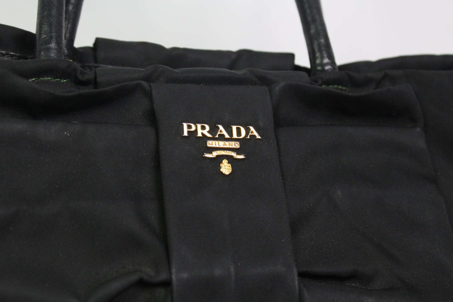 PRADA Shopper Black with Bow | LAYZSSHOP | Prada Vintage