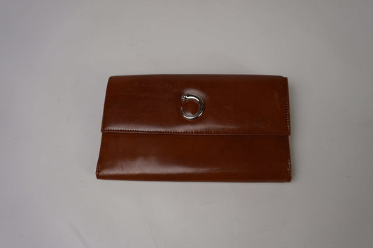 Cartier Leather Longwallet Brown | LAYZSSHOP | Salvatore Ferragamo Vintage