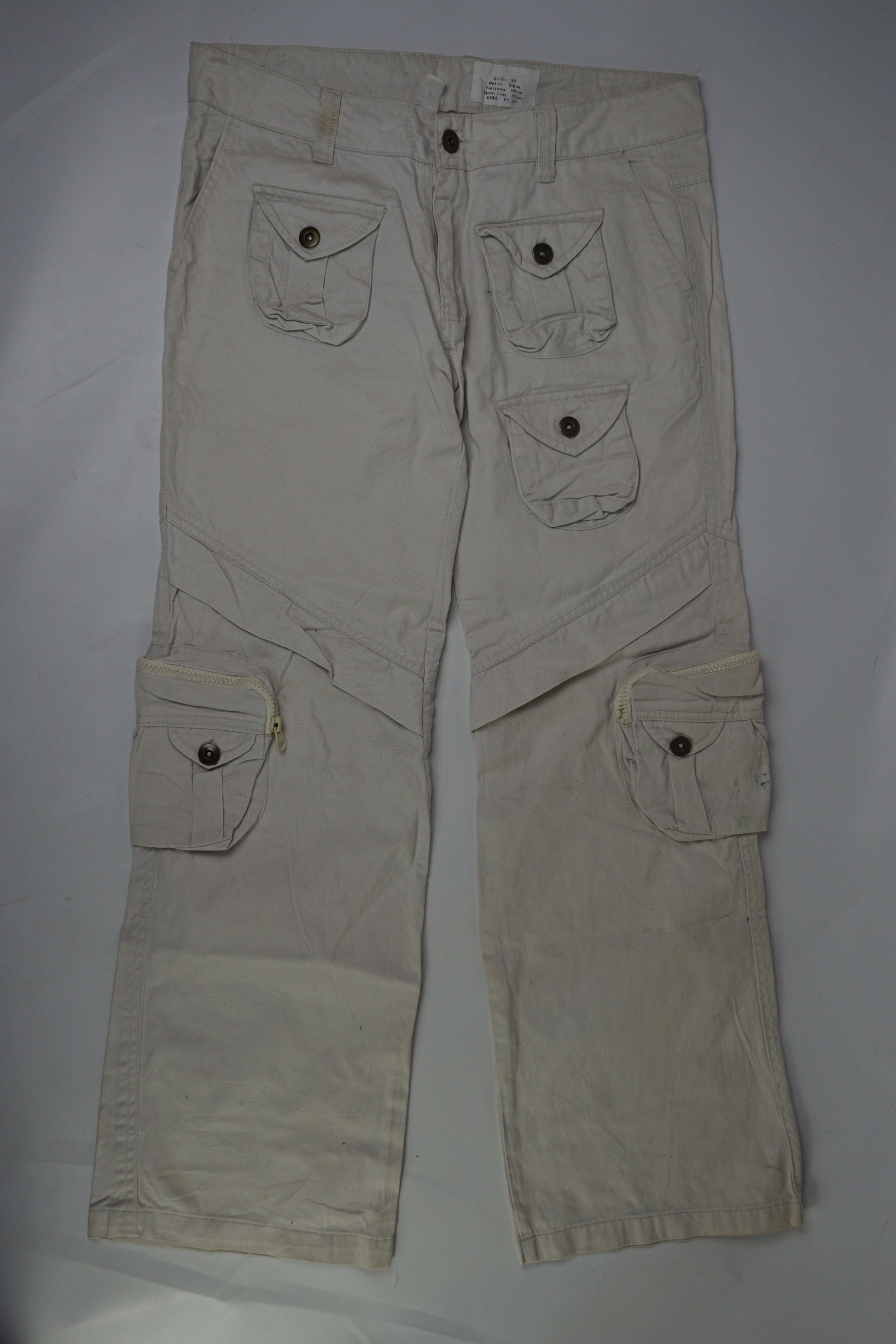 White Vintage Cargo Pants | LAYZSSHOP | Vintage Vintage