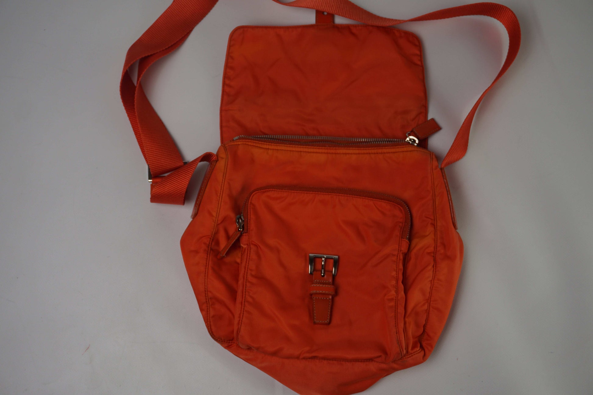 PRADA Messenger Bag One Strap Orange | LAYZSSHOP | Prada Vintage