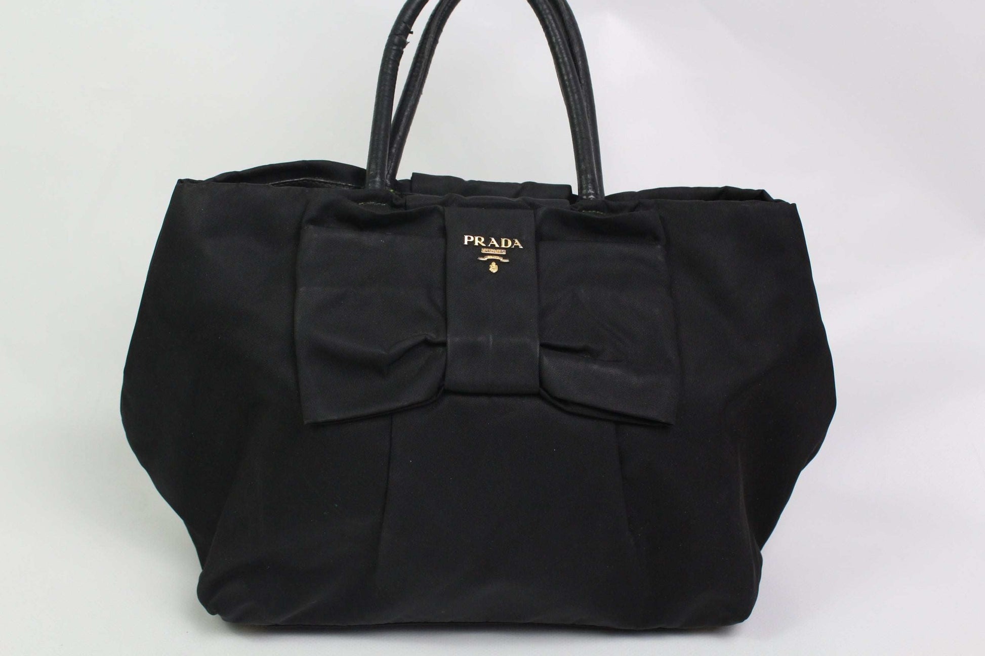 PRADA Shopper Black with Bow | LAYZSSHOP | Prada Vintage