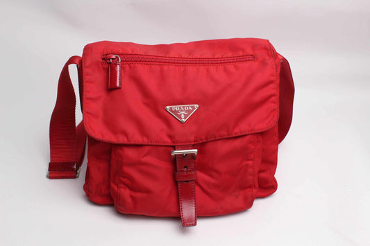 PRADA Messenger Bag Red | LAYZSSHOP | Prada Vintage