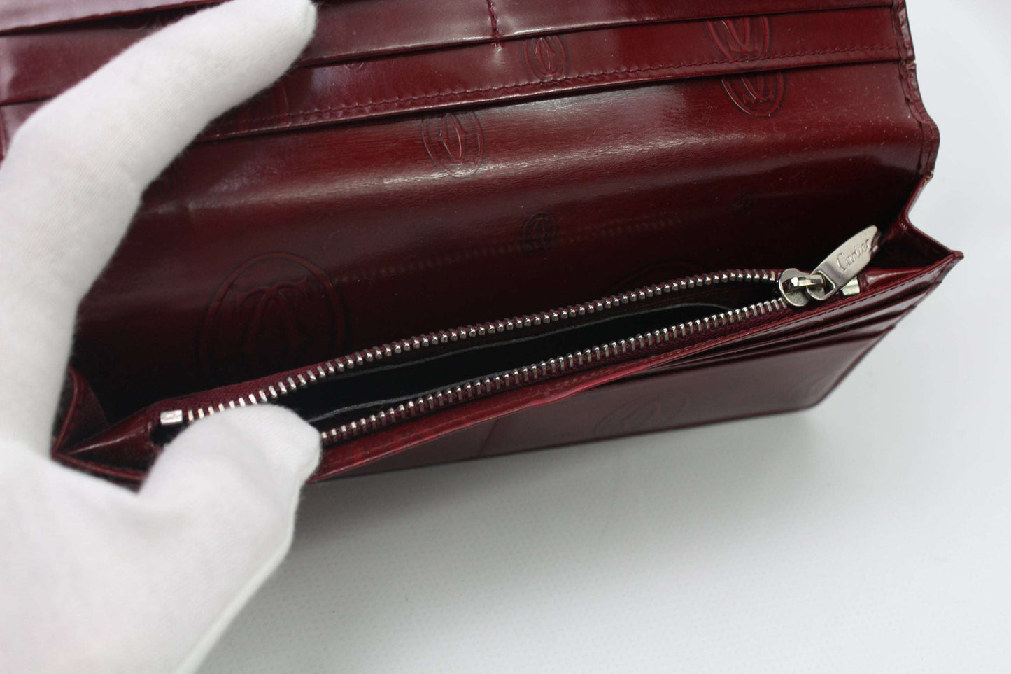 CARTIER Leather Longwallet Bordeaux | LAYZSSHOP | Cartier Vintage