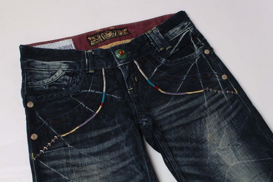 RIOBERA Embroidery Flared Denim | LAYZSSHOP | Riobera Vintage