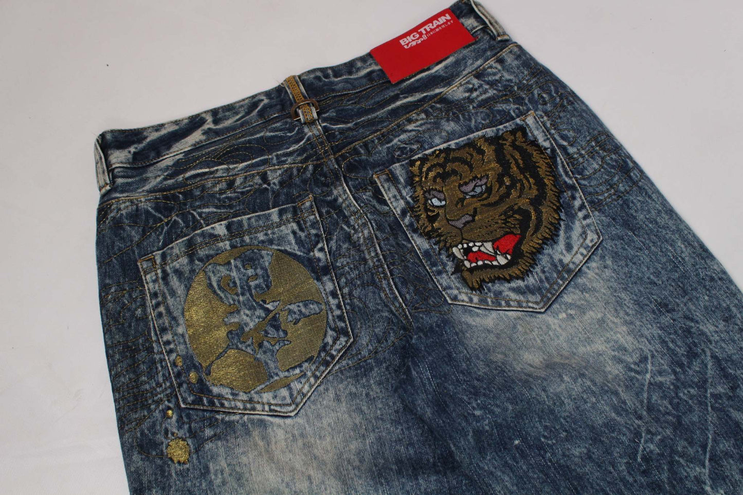 BIG TRAIN Embroidery Tiger Denim | LAYZSSHOP | Big Train Vintage