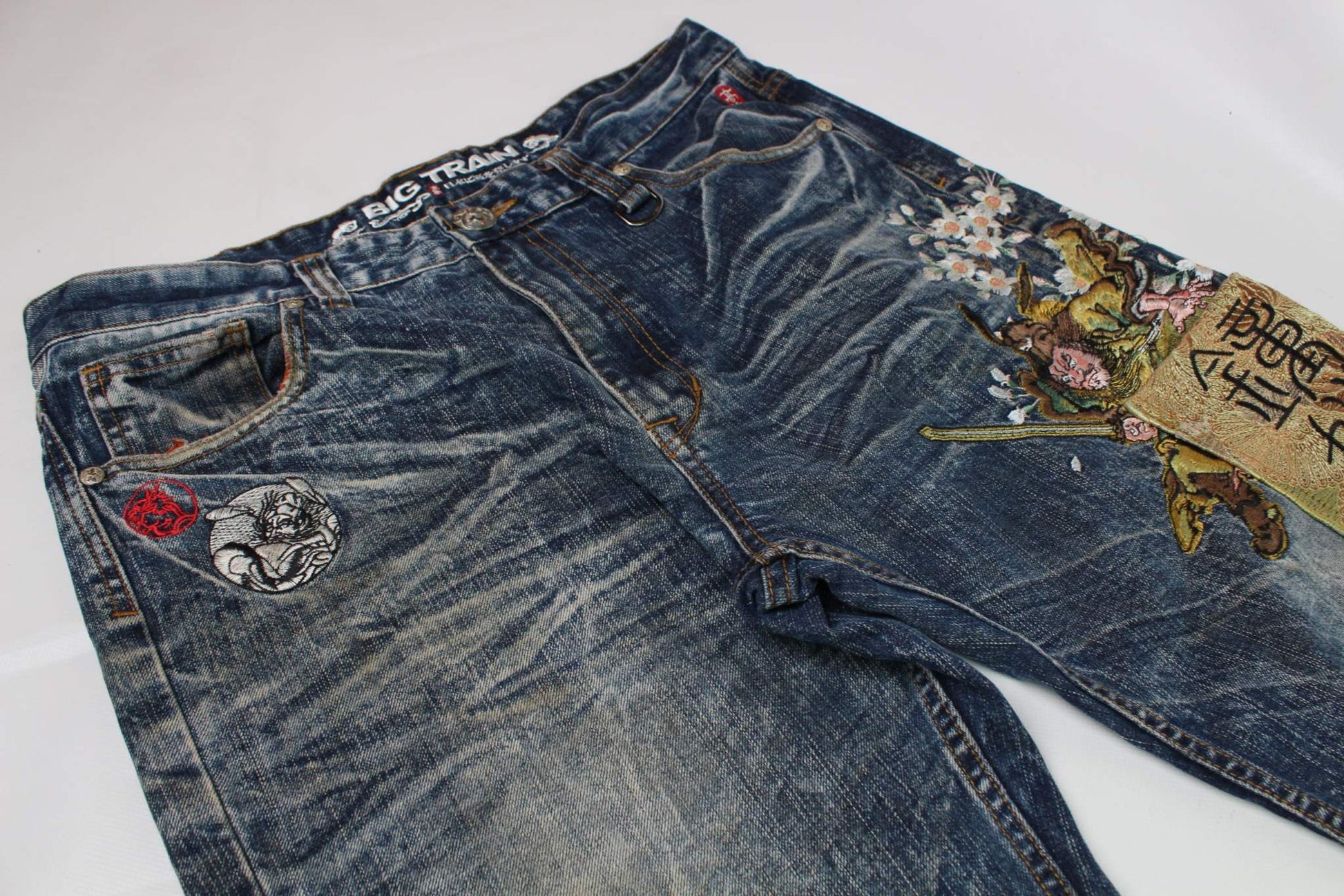 BIG TRAIN Embroidery Denim LAYZSSHOP Big Train vintage pants
