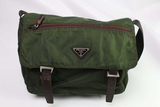 PRADA Messenger Bag Double Strap Green