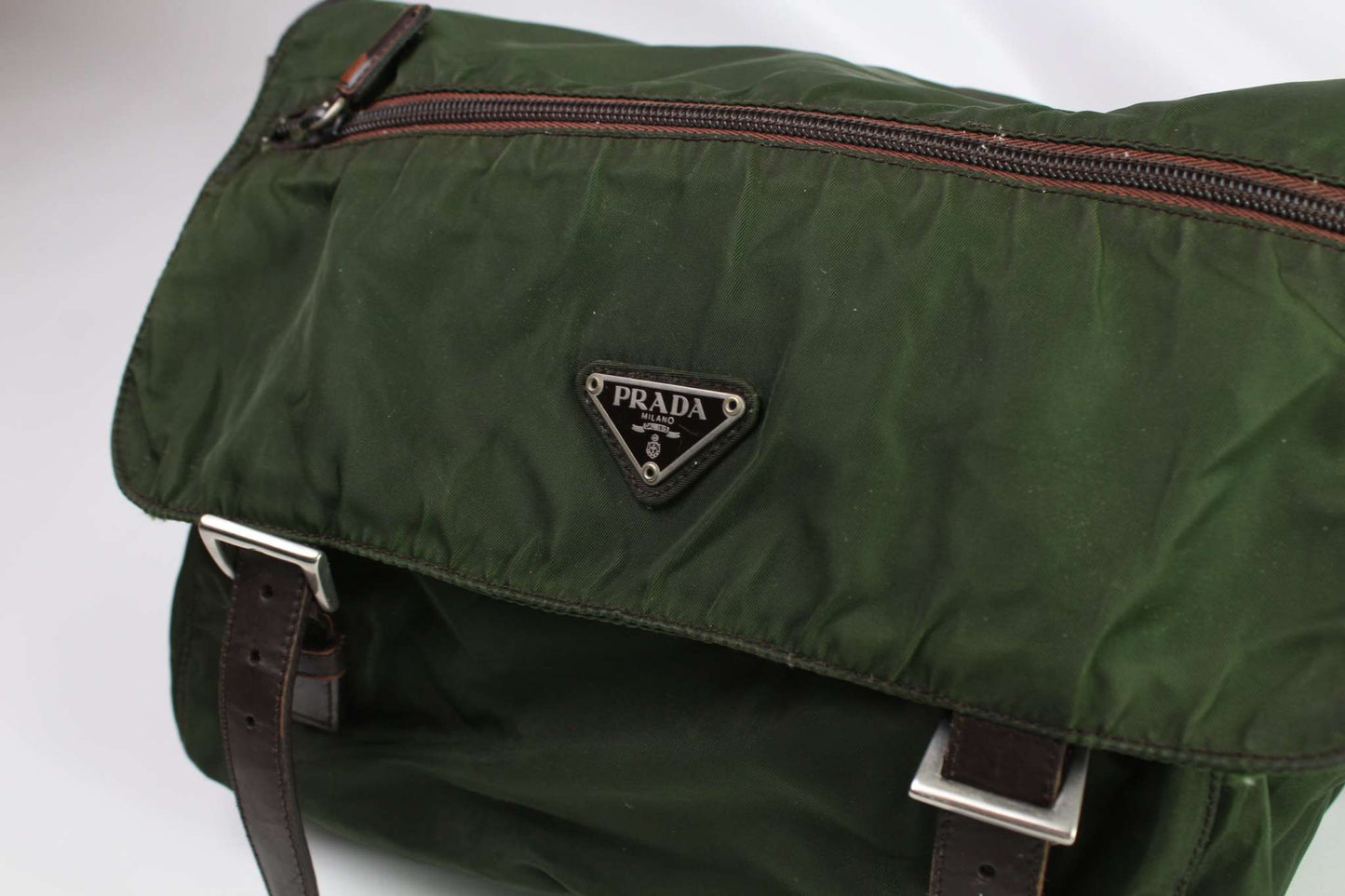 PRADA Messenger Bag Double Strap Green