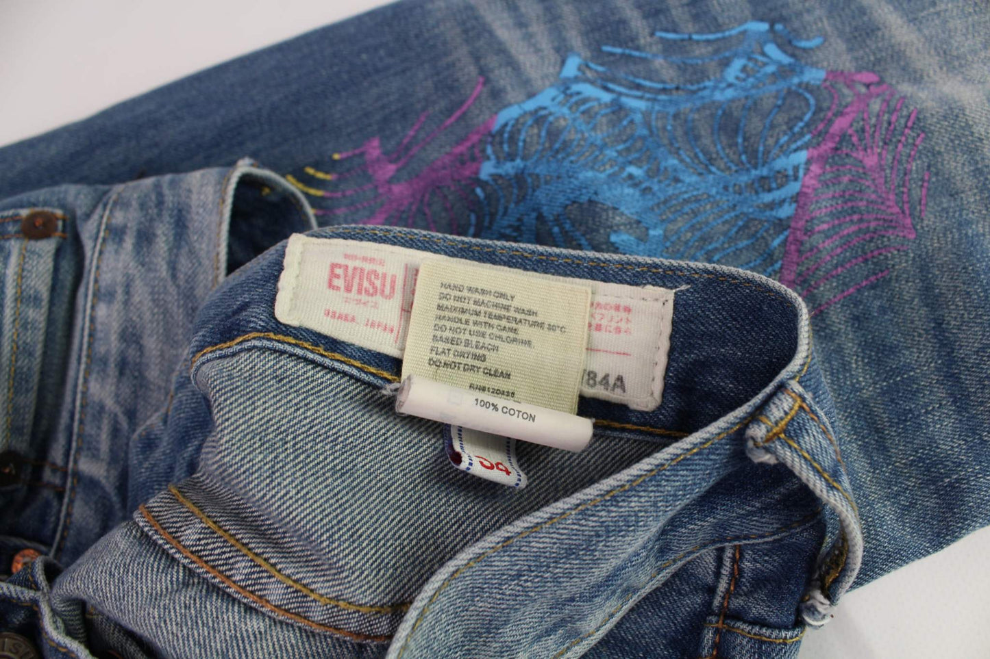 EVISU Rainbow Daicock Denim Pants