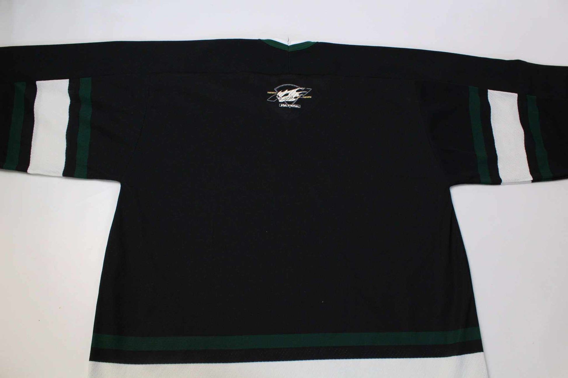 NO FEAR Shirt Black, size L, polyester, black and green design, hockey jersey style.