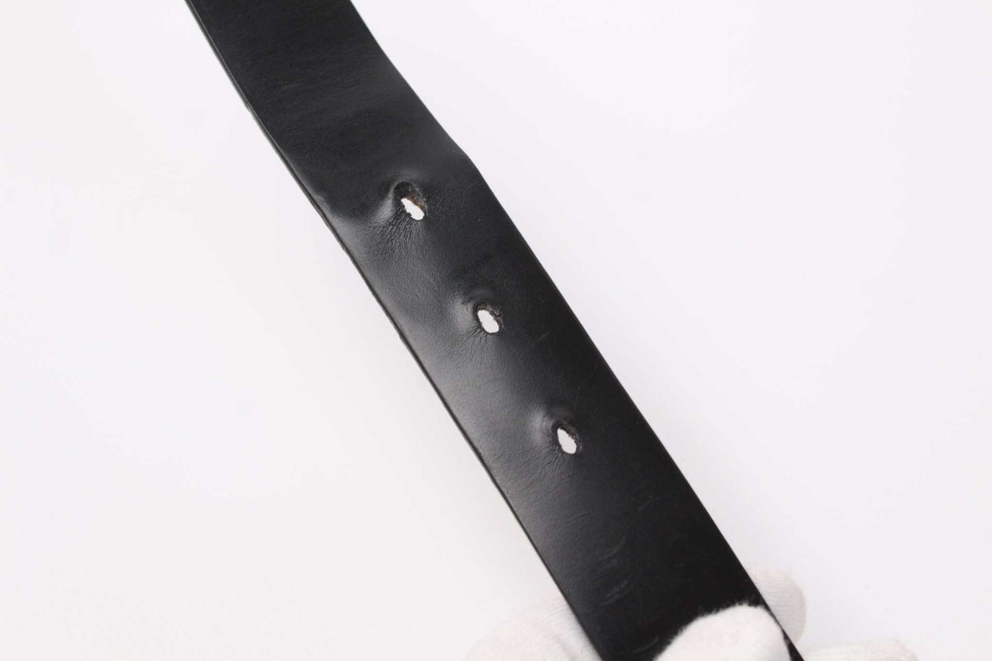 GUCCI Black Leather Belt with Silver "GG" | LAYZSSHOP | Gucci Vintage