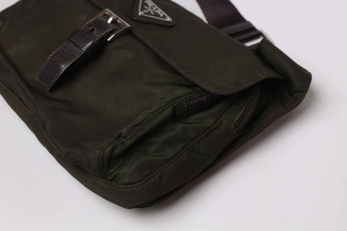 PRADA Messenger Bag One Strap Khaki | LAYZSSHOP | Prada Vintage