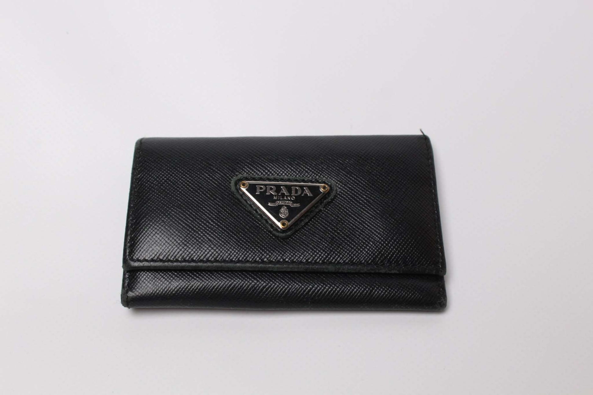 Prada Keyholder Triangle Black | LAYZSSHOP | Prada Vintage