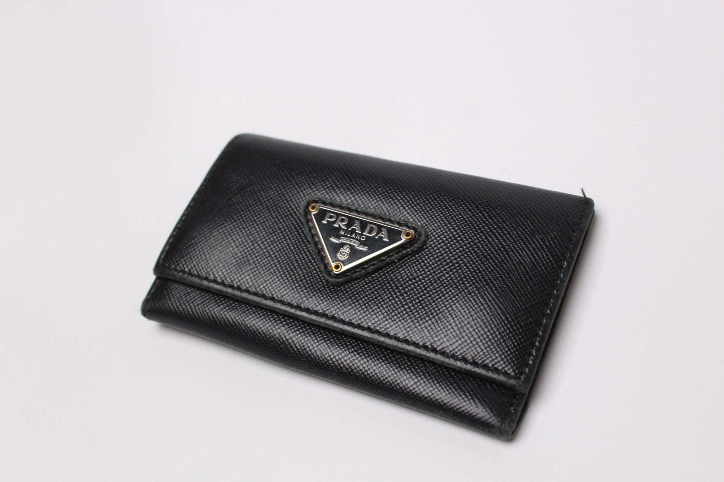 Prada Keyholder Triangle Black | LAYZSSHOP | Prada Vintage