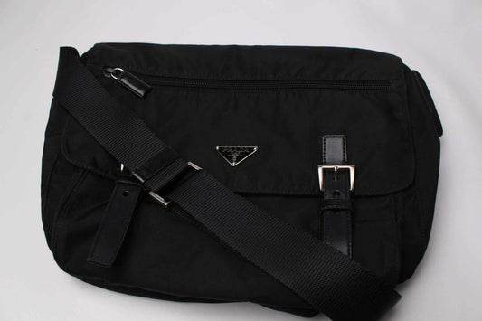 PRADA Messenger Bag Two Strap Black