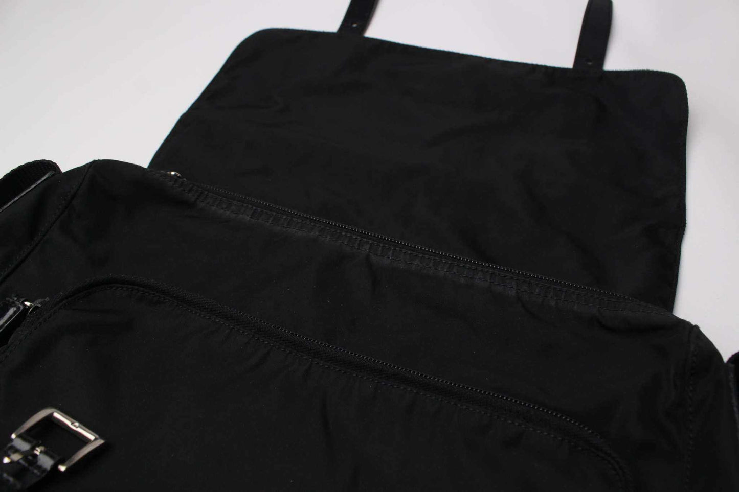 PRADA Messenger Bag Two Strap Black | LAYZSSHOP | Prada Vintage