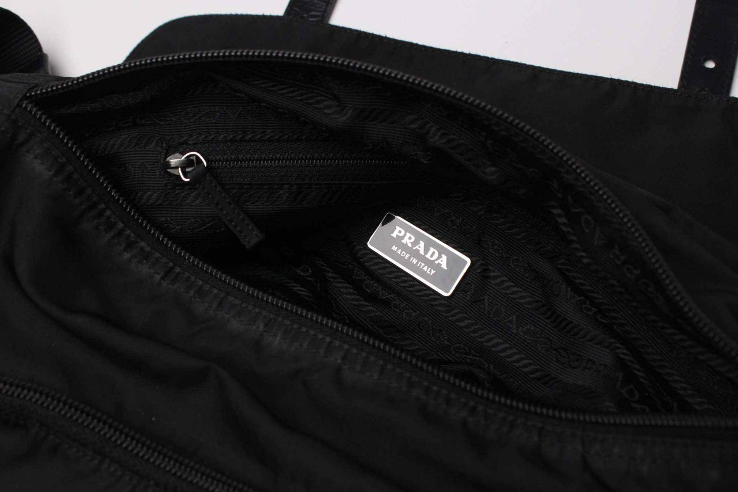 PRADA Messenger Bag Two Strap Black | LAYZSSHOP | Prada Vintage