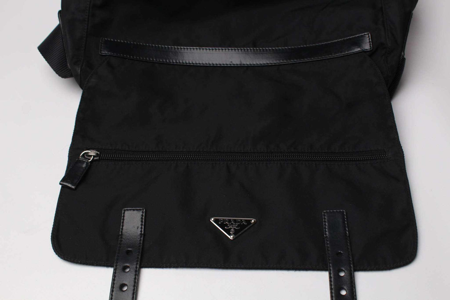 PRADA Messenger Bag Two Strap Black | LAYZSSHOP | Prada Vintage