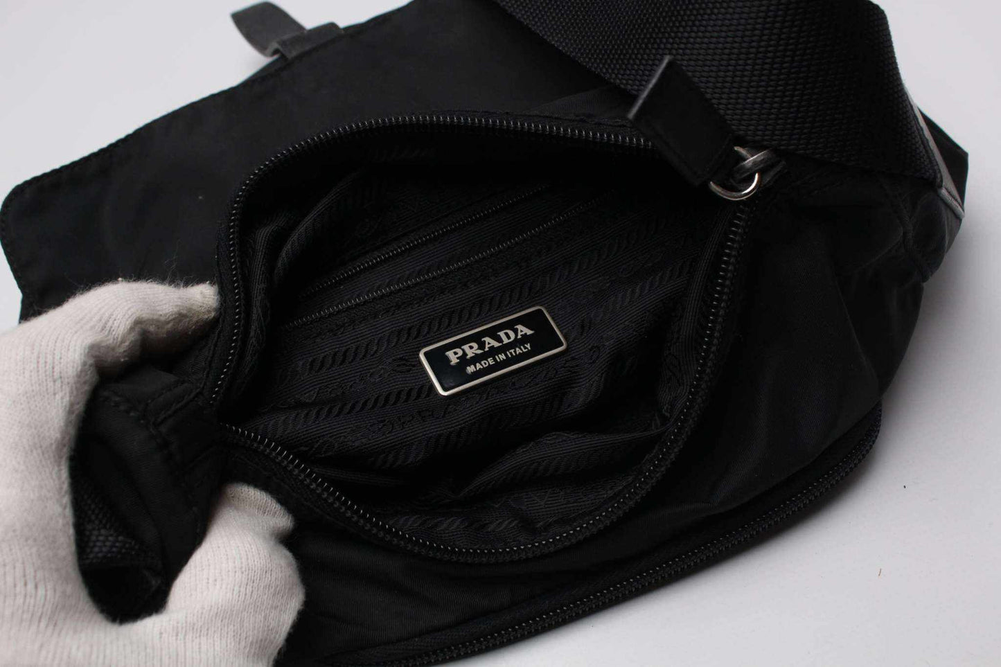 PRADA Messenger Bag One Strap Black | LAYZSSHOP | Prada Vintage