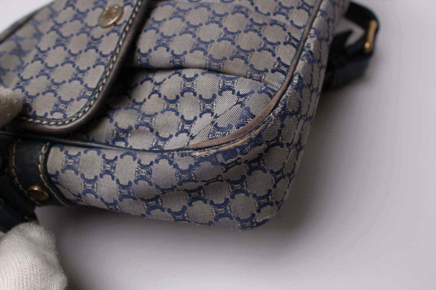 CELINE Sidebag Blue Monogramm | LAYZSSHOP | Celine Vintage