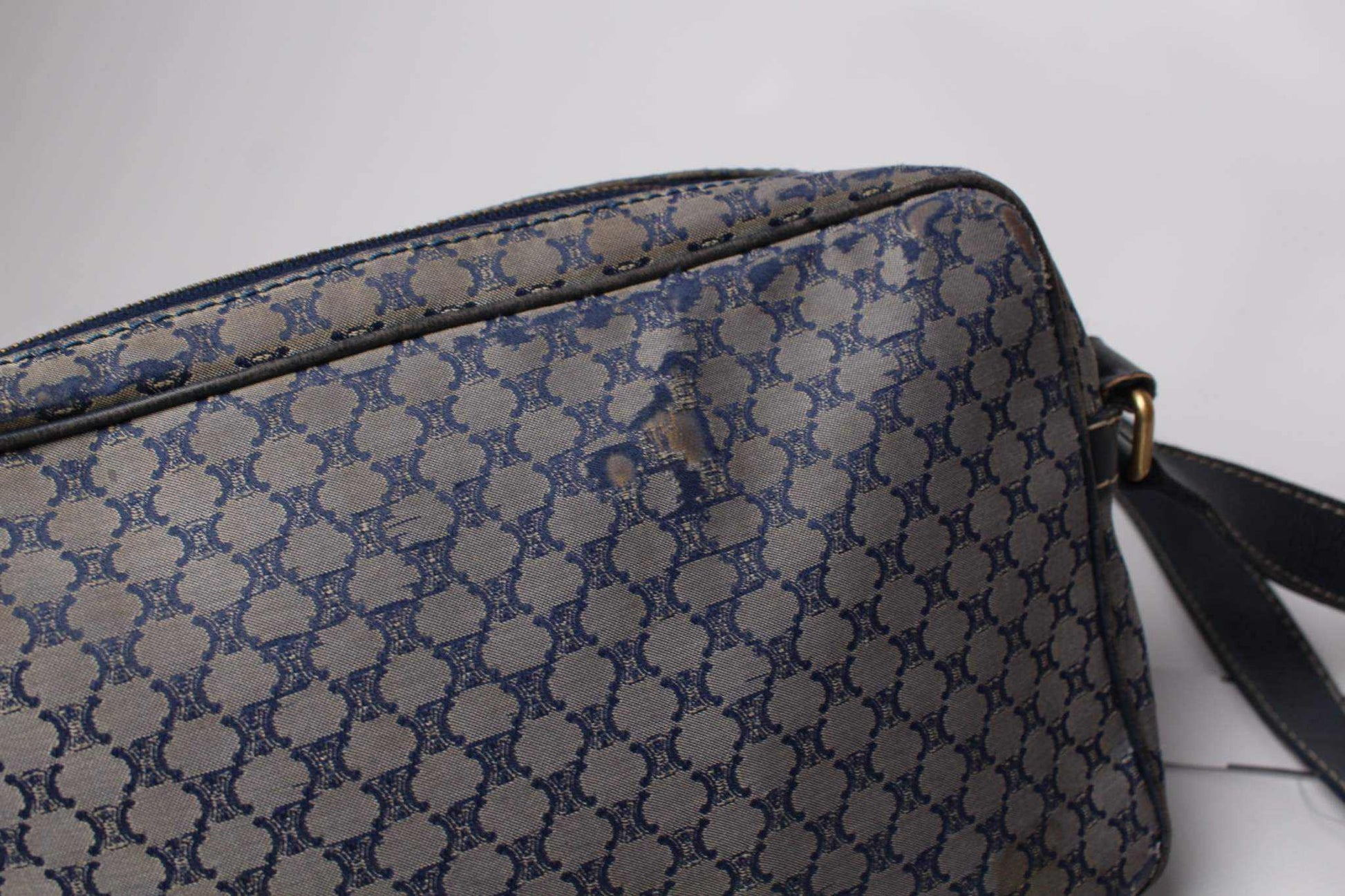 CELINE Sidebag Blue Monogramm | LAYZSSHOP | Celine Vintage