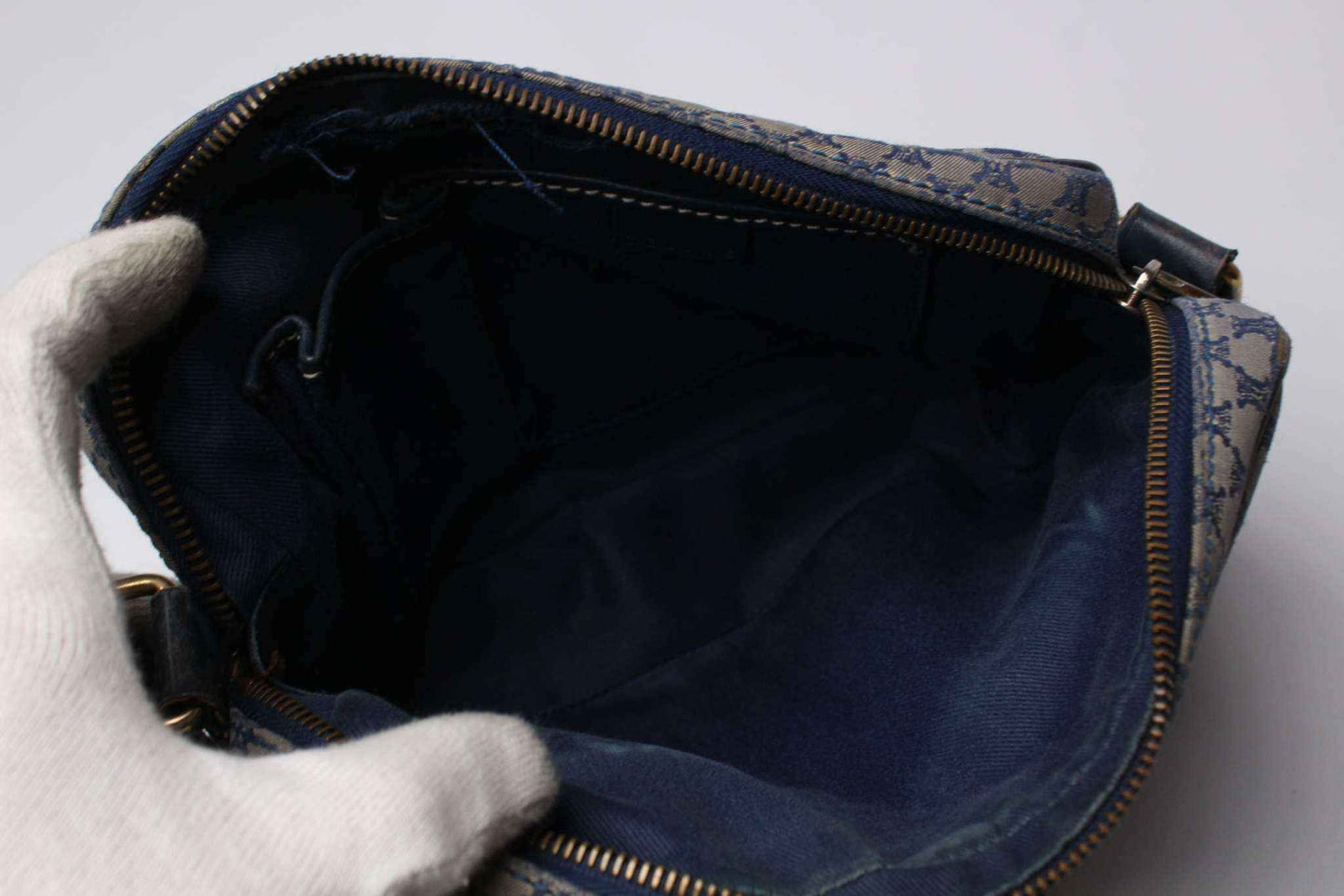 CELINE Sidebag Blue Monogramm | LAYZSSHOP | Celine Vintage