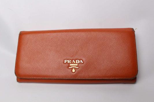 PRADA Longwallet Orange | LAYZSSHOP | Prada Vintage