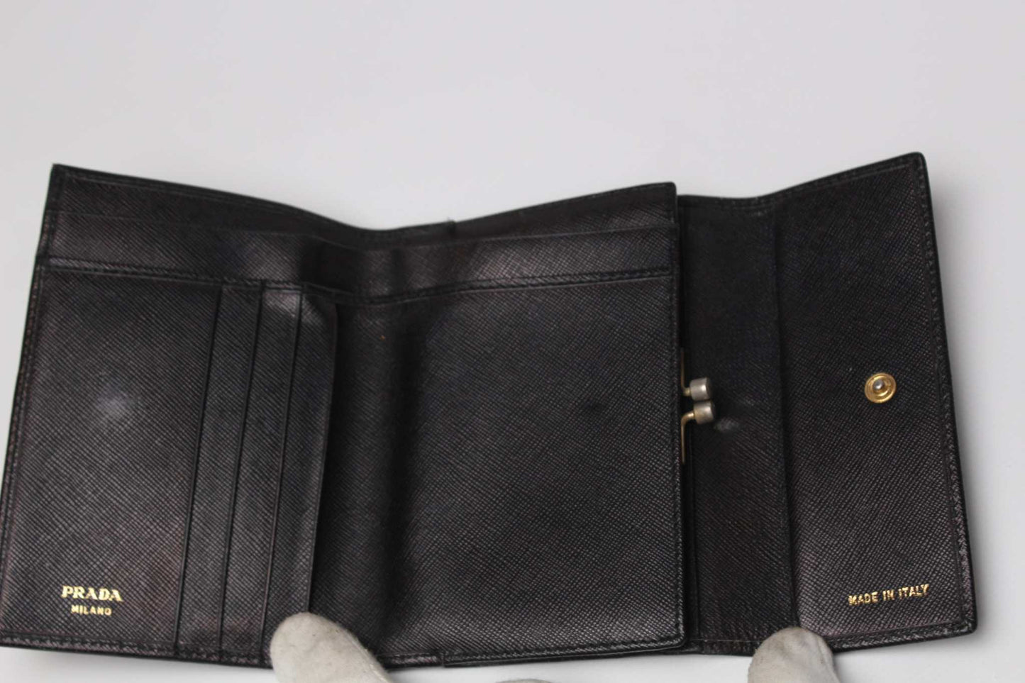 PRADA Leather Wallet Black | LAYZSSHOP | Prada 