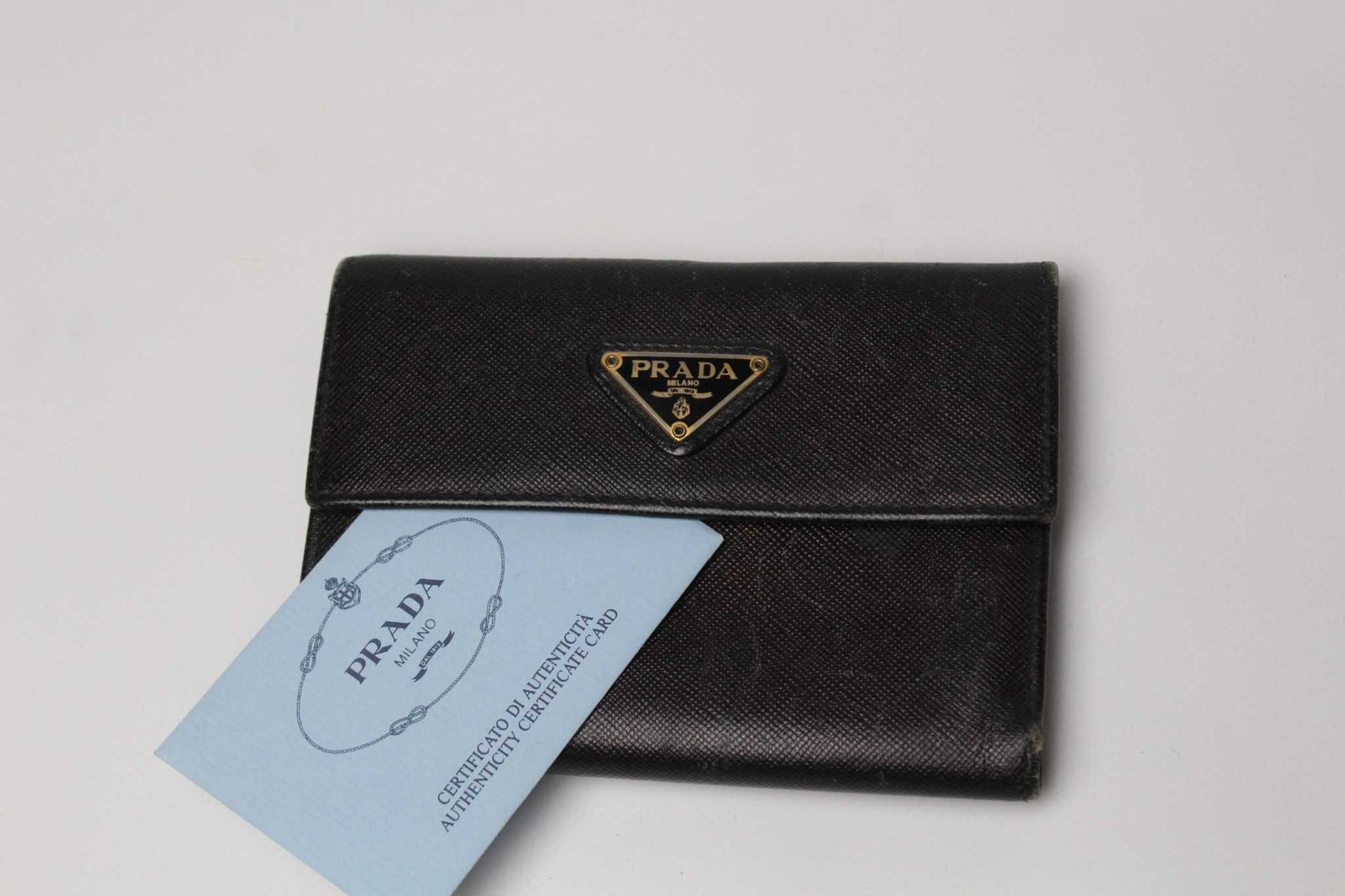 PRADA Leather Wallet Black | LAYZSSHOP | Prada 