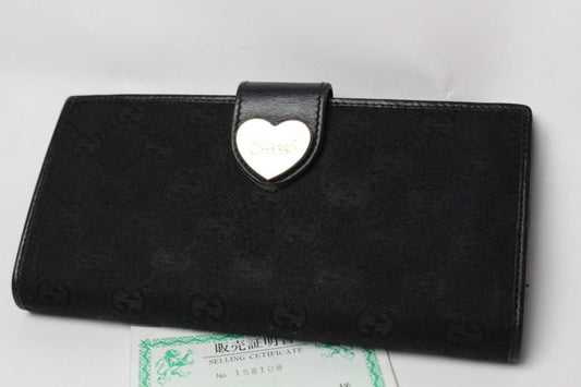 GUCCI Longwallet Black Goldheart | LAYZSSHOP | Gucci 