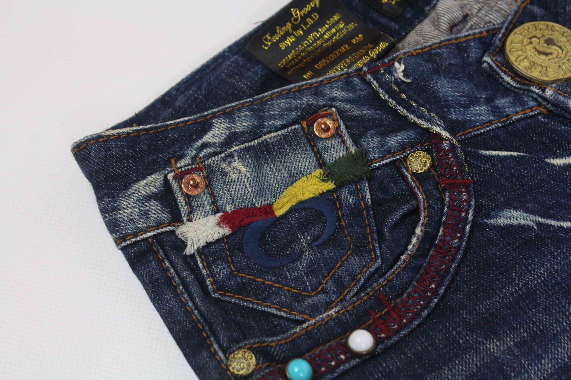 RED PEPPER Embroidery Denim | LAYZSSHOP | Red Pepper Vintage