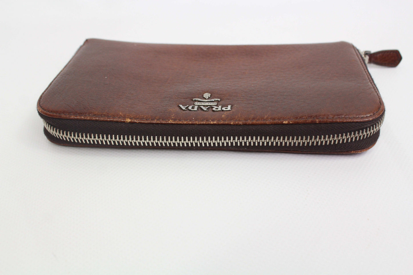 PRADA Leather Longwallet Brown | LAYZSSHOP | Prada Vintage