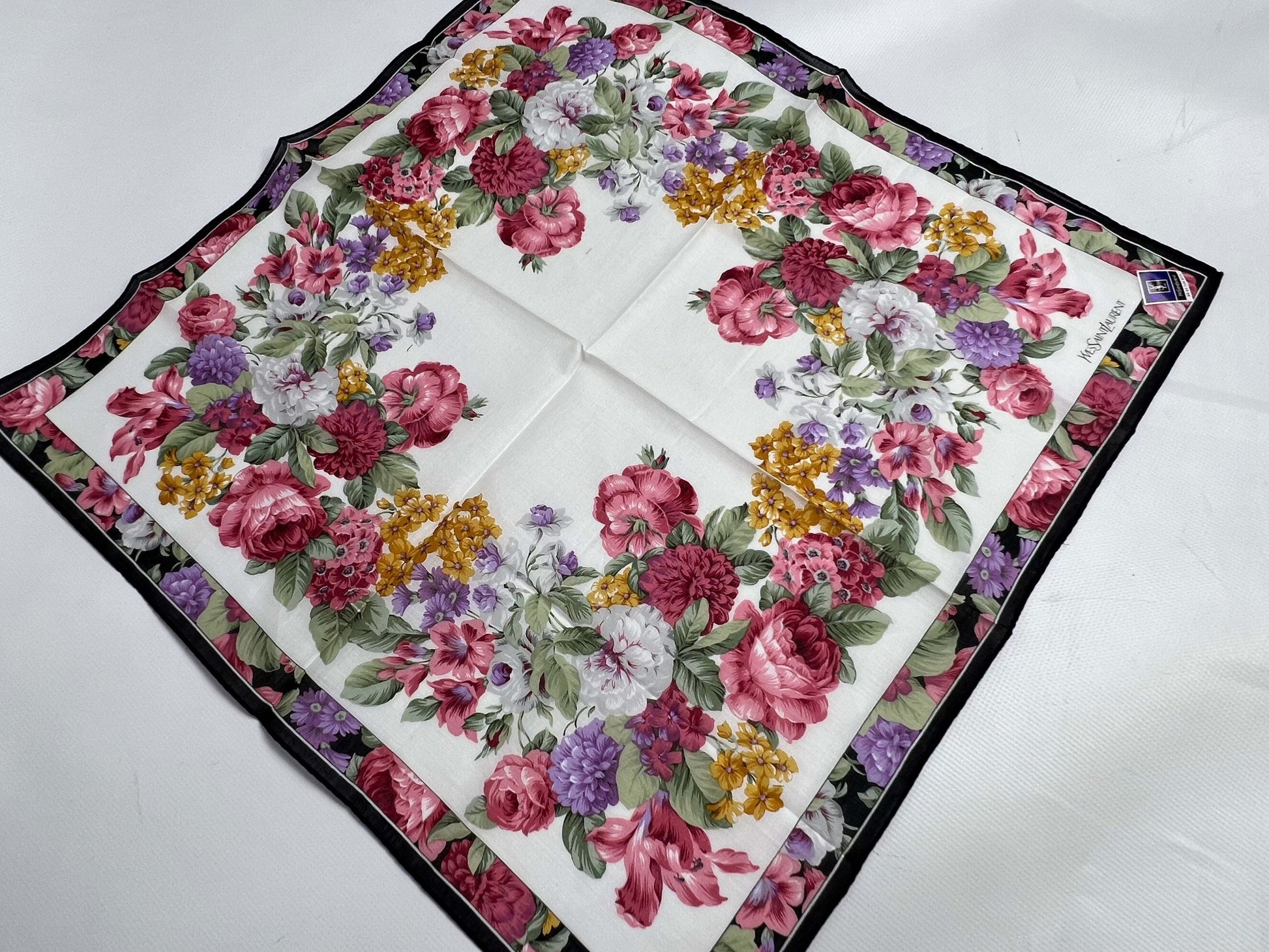 YVES SAINT LAURENT Flower Scarfs | LAYZSSHOP | Yves Saint Laurent Vintage