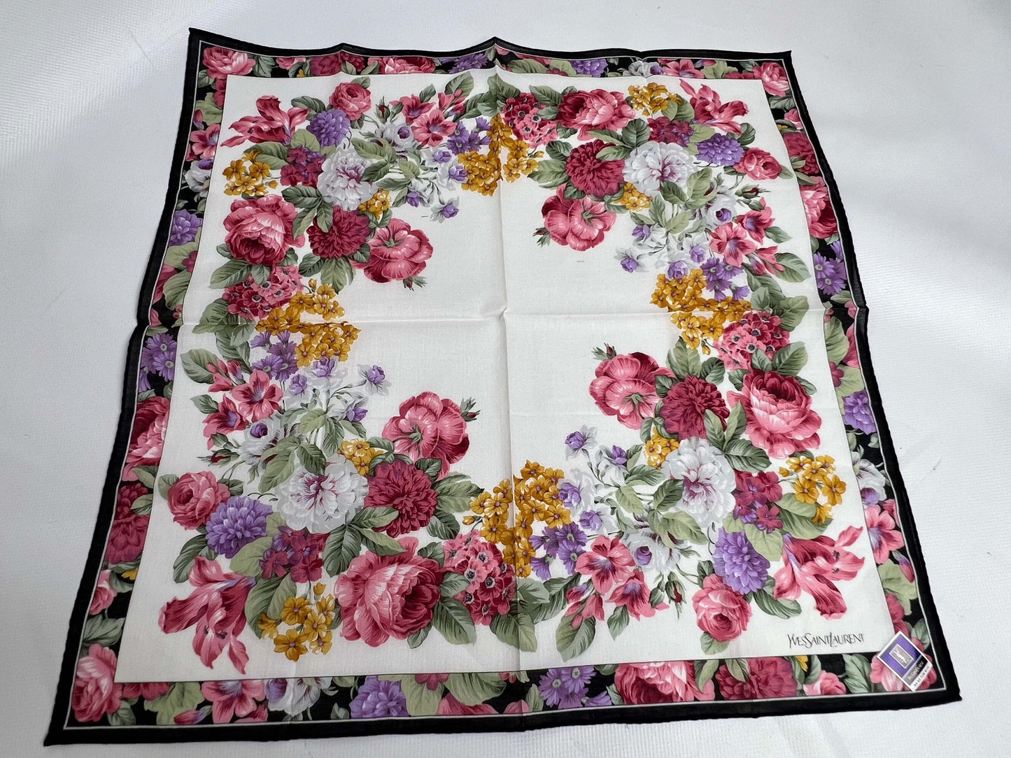 YVES SAINT LAURENT Flower Scarfs | LAYZSSHOP | Yves Saint Laurent Vintage