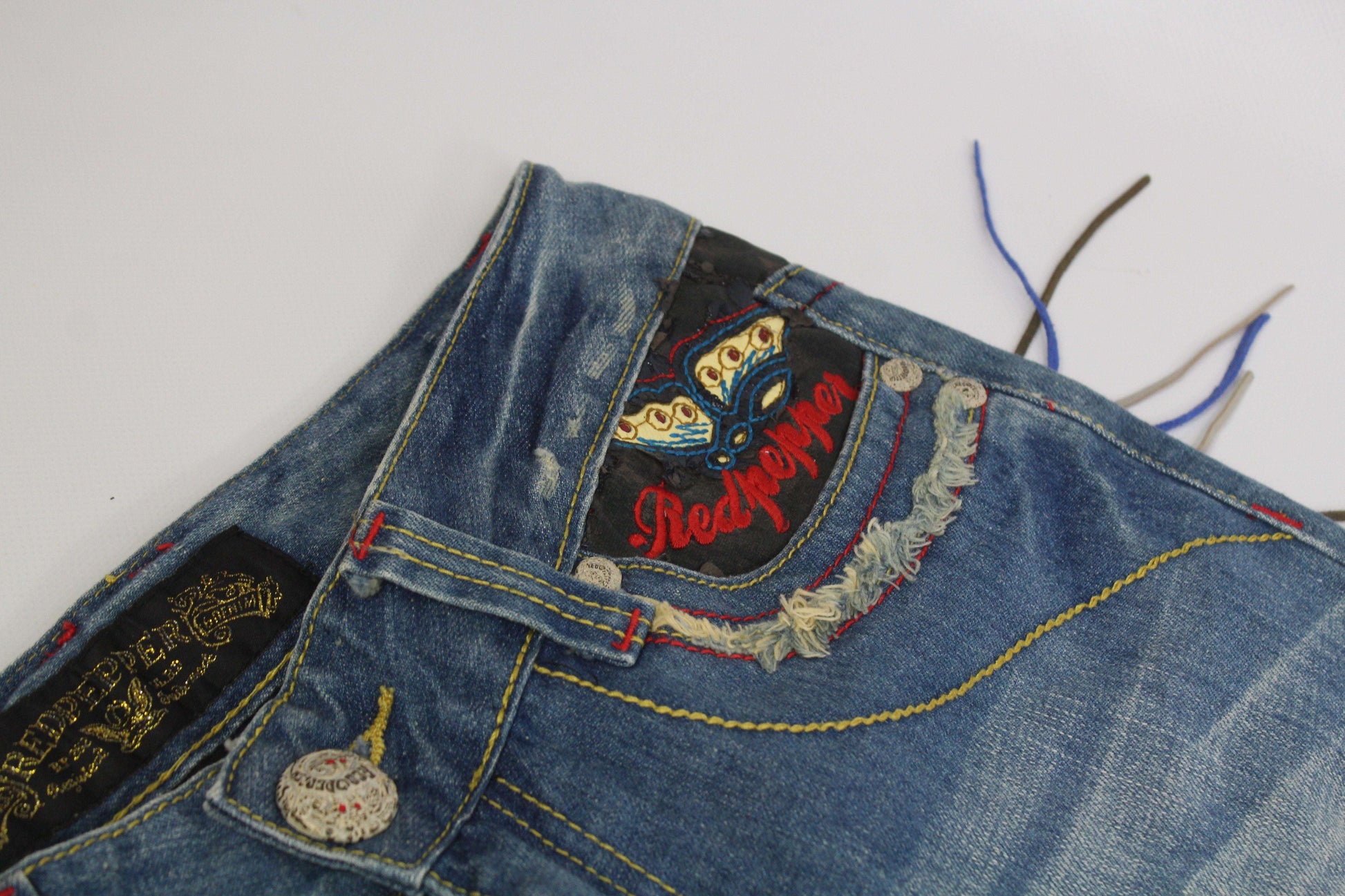 RED PEPPER Embroidery Denim | LAYZSSHOP | Red Pepper Vintage