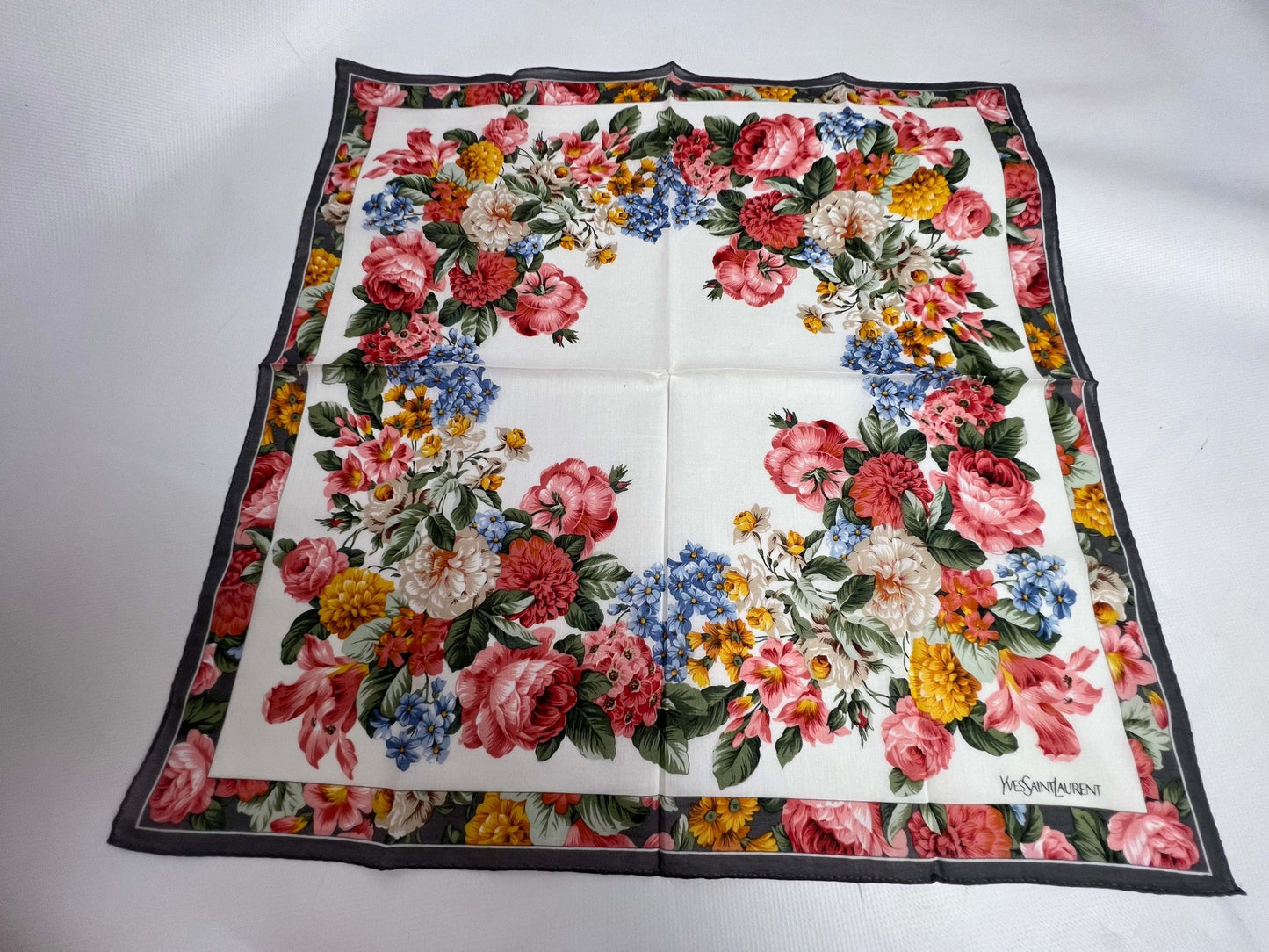 YVES SAINT LAURENT Flower Scarfs | LAYZSSHOP | Yves Saint Laurent Vintage