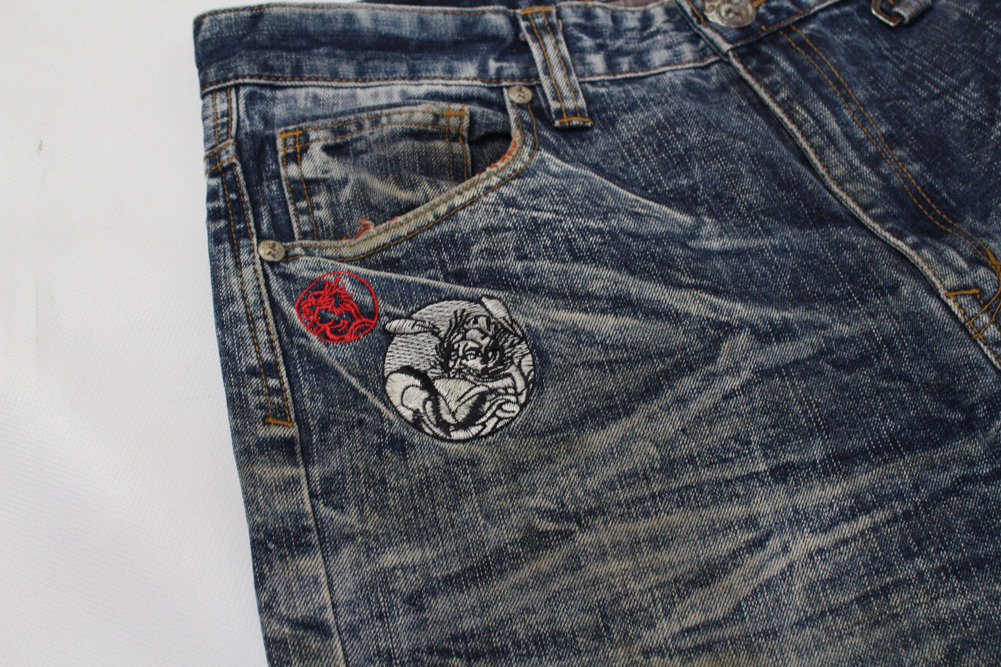 BIG TRAIN Embroidery Denim 3/4 | LAYZSSHOP | Big Train Vintage