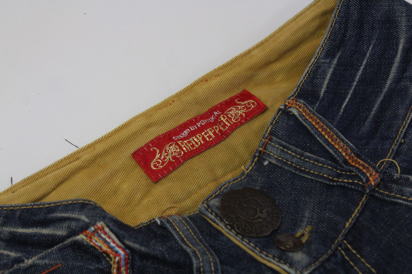 RED PEPPER Embroidery Denim | LAYZSSHOP | Red Pepper Vintage