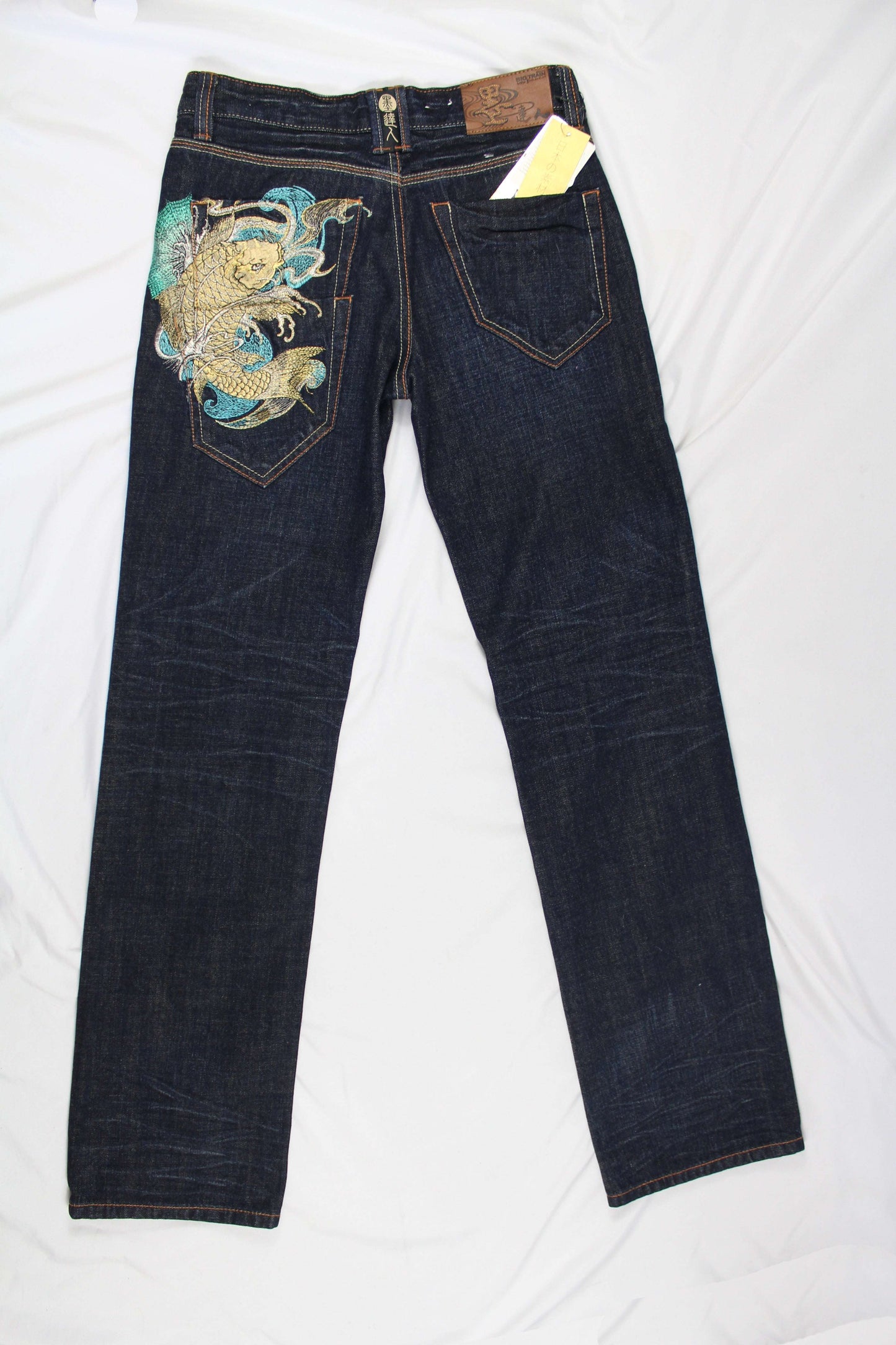 BIG TRAIN Koi Embroidery Denim (Stealdrop) | LAYZSSHOP | Big Train Vintage