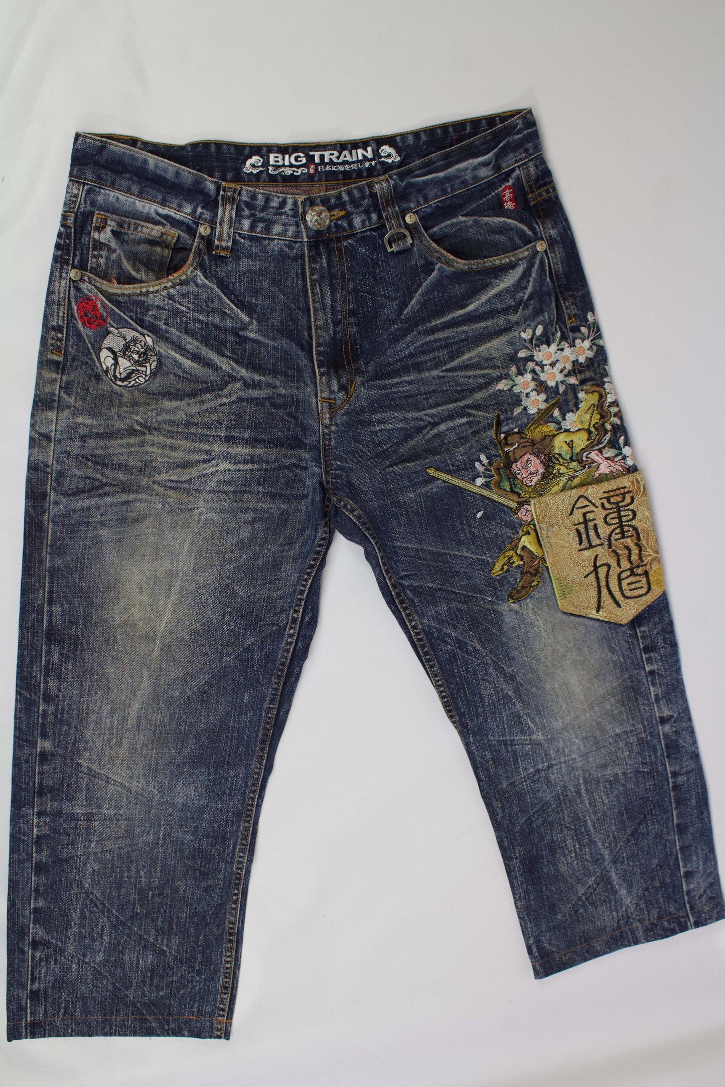 BIG TRAIN Embroidery Denim 3/4 | LAYZSSHOP | Big Train Vintage