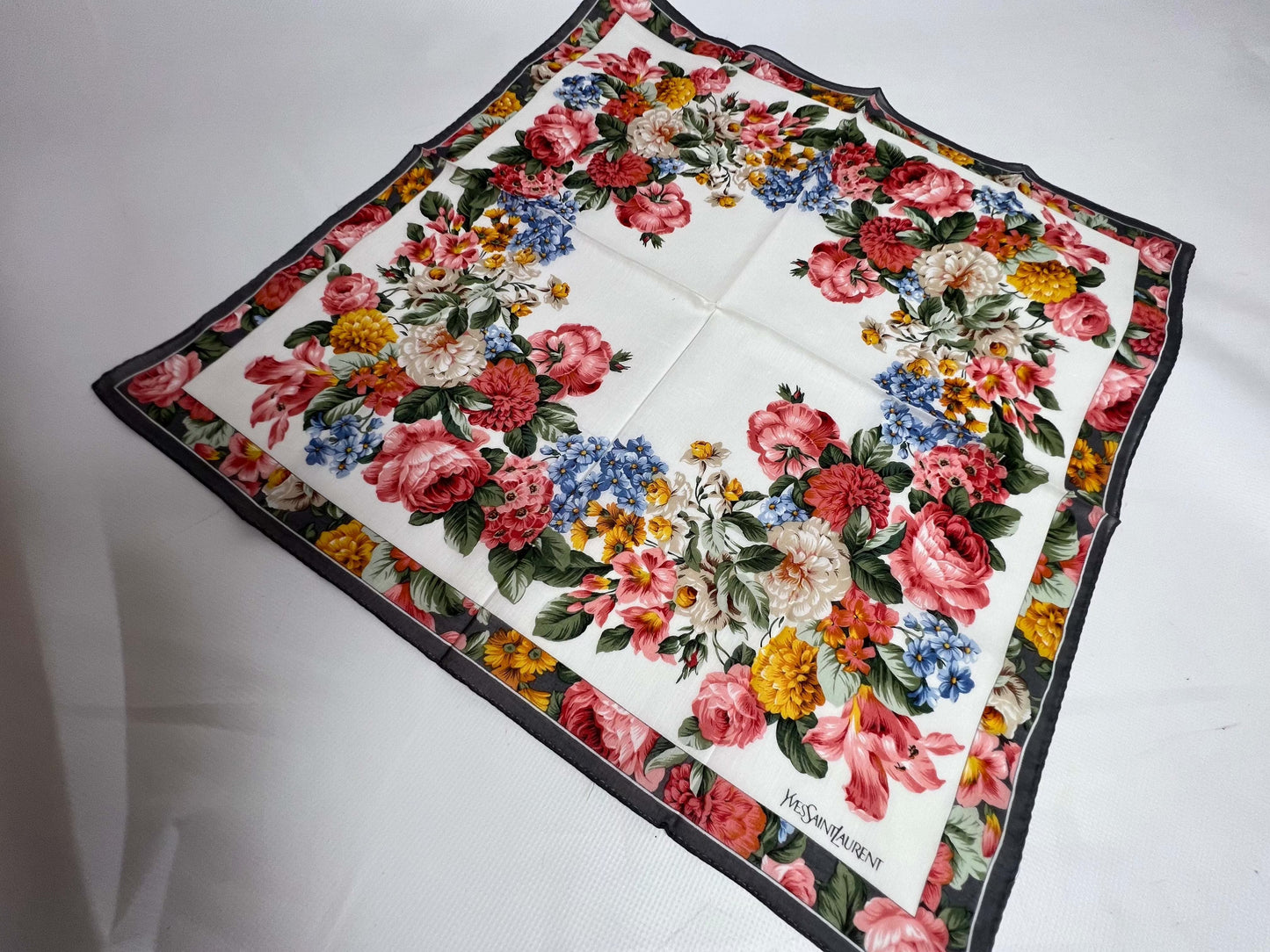 YVES SAINT LAURENT Flower Scarfs | LAYZSSHOP | Yves Saint Laurent Vintage