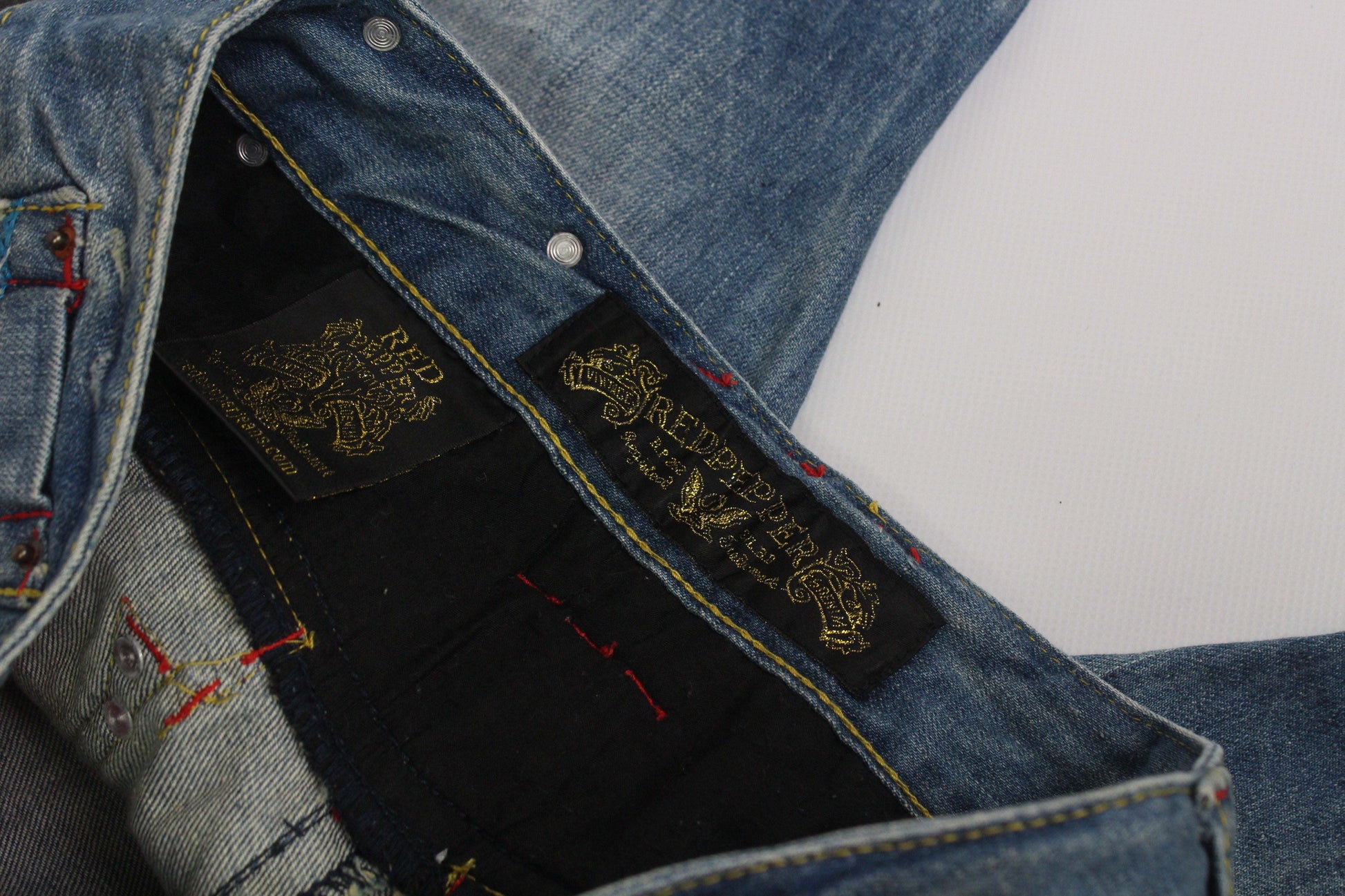 RED PEPPER Embroidery Denim | LAYZSSHOP | Red Pepper Vintage