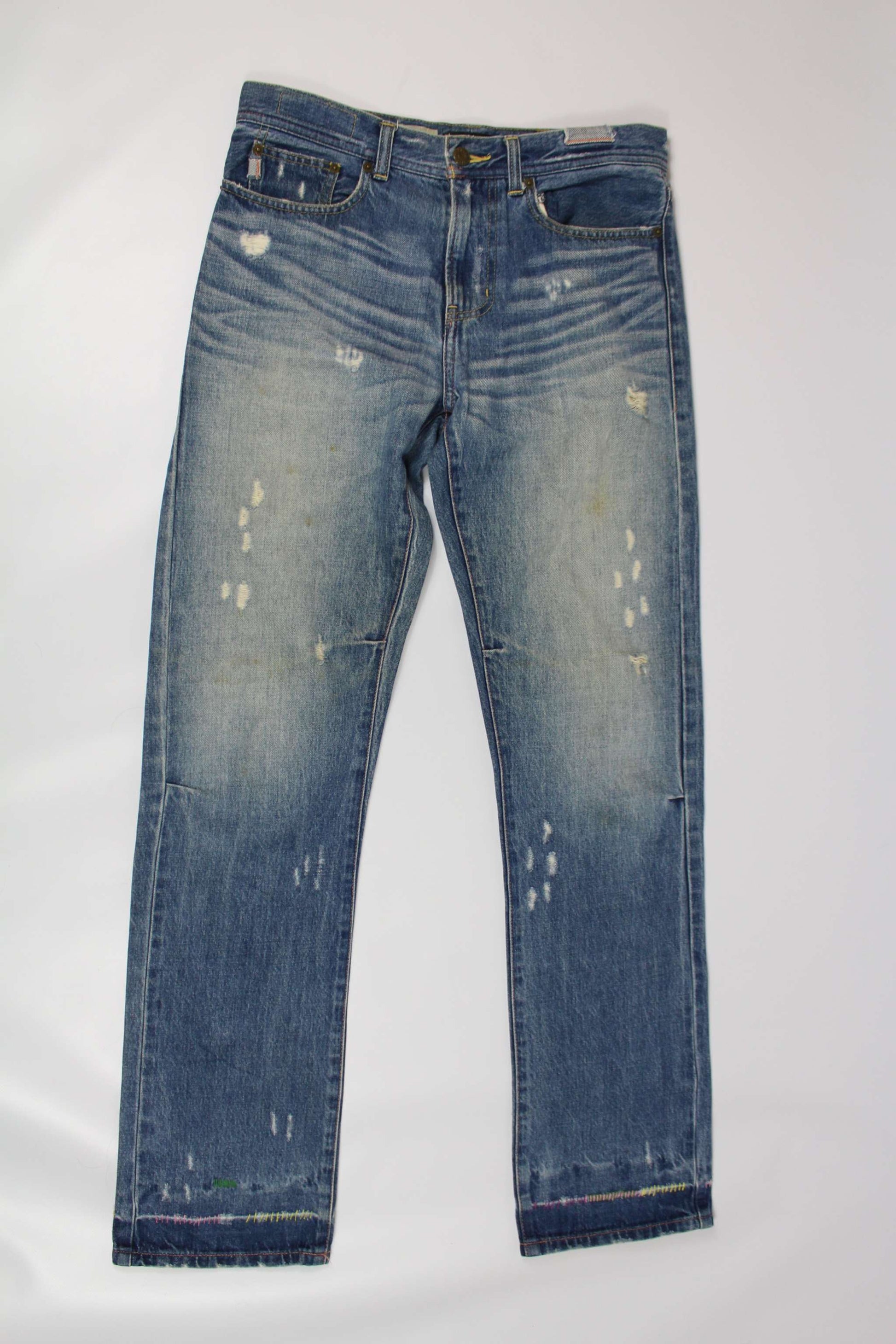 TSUMORI CHISATO Distressed Denim Jeans Coloured StitchingTSUMORI CHISATO Distressed Denim Jeans Coloured Stitching | LAYZSSHOP | TSUMORI CHISATO 