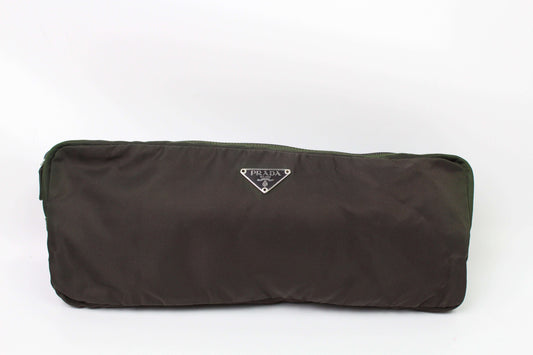 PRADA Clutch Khaki Nylon Pouch, 34x15x7cm, Condition 8/10