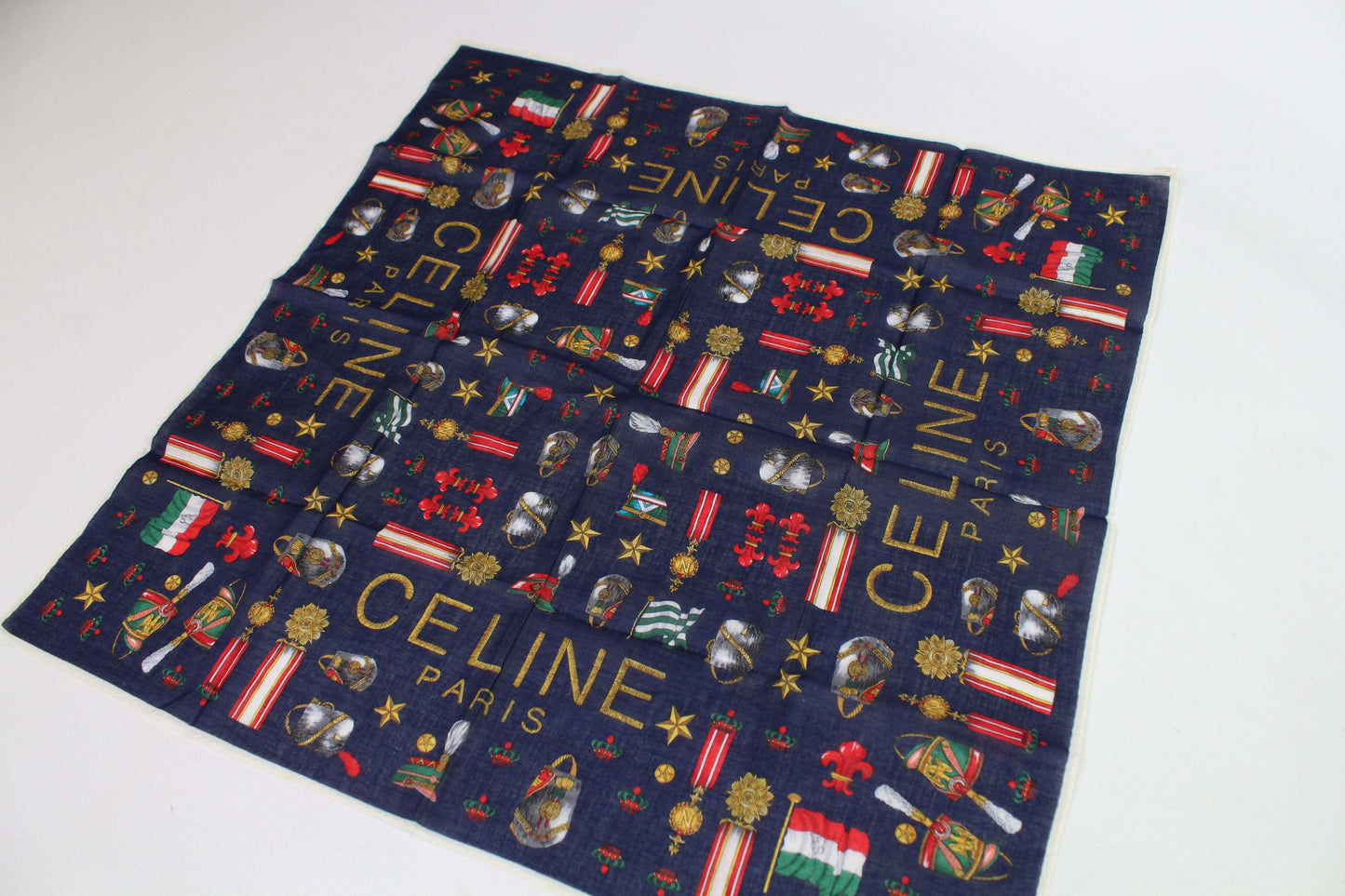 CELINE Silk Scarf Blue - Bandana