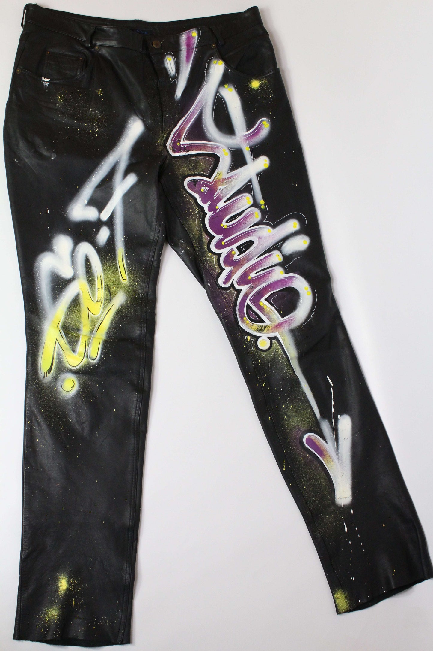 Custom Leather Pants "Graffiti" - Hose